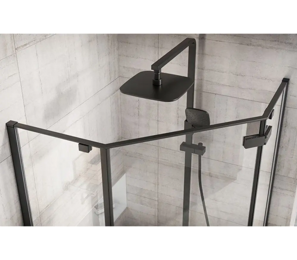 Душова кабіна REA DIAMOND BLACK MAT 90X90 чорного кольору