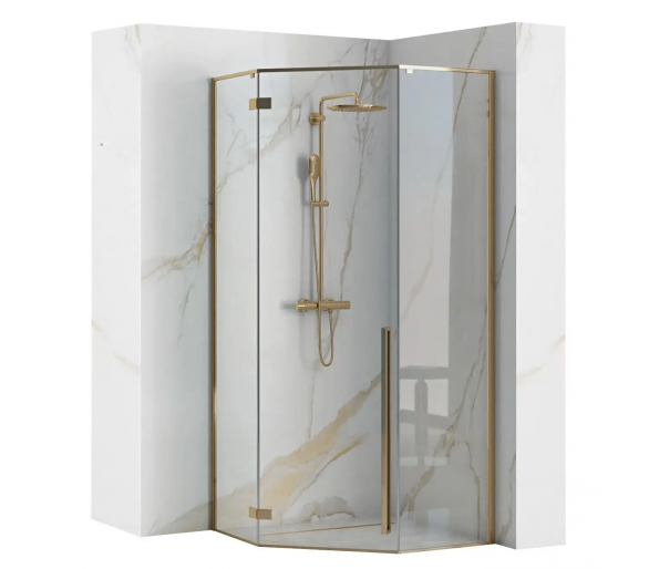 Душевая кабина REA DIAMOND GOLD 90X90 золото