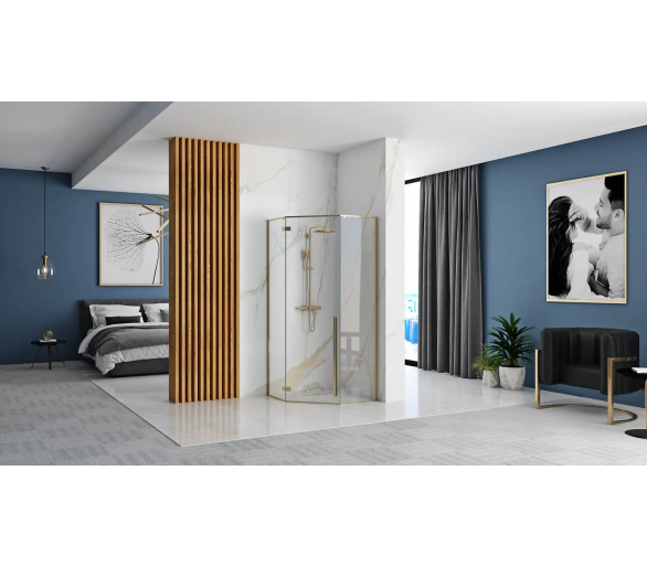 Душевая кабина REA DIAMOND GOLD 90X90 золото