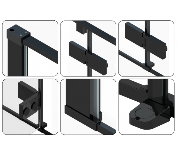 Душевая кабина REA FARGO BLACK 100X80 черный