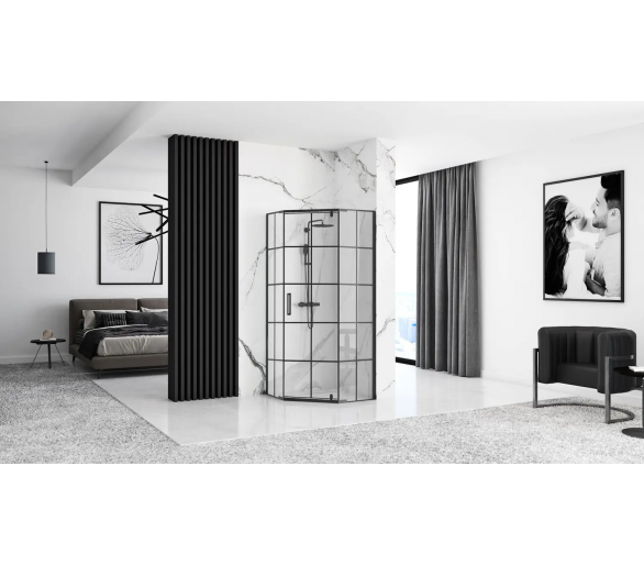 Душова кабіна REA HEX BLACK 80X80 чорного кольору