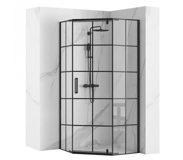 Душевая кабина REA HEX BLACK 90X90 черный