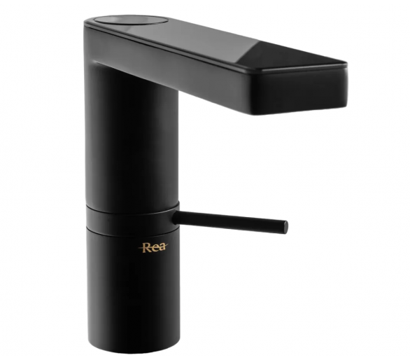 Смеситель для раковины (умывальника) REA AMAR LCD BLACK черный низкий