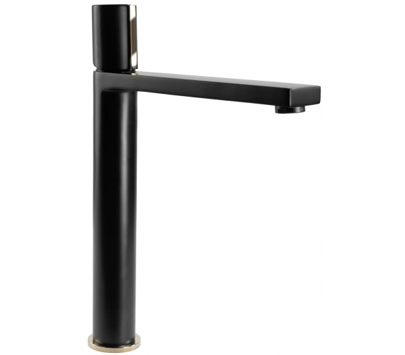 Кран для мийки (умивальник) REA ICON BLACK L.GOLD black high