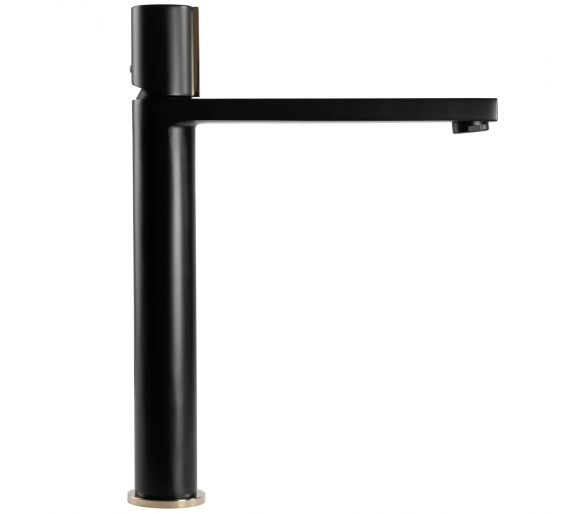 Кран для мийки (умивальник) REA ICON BLACK L.GOLD black high