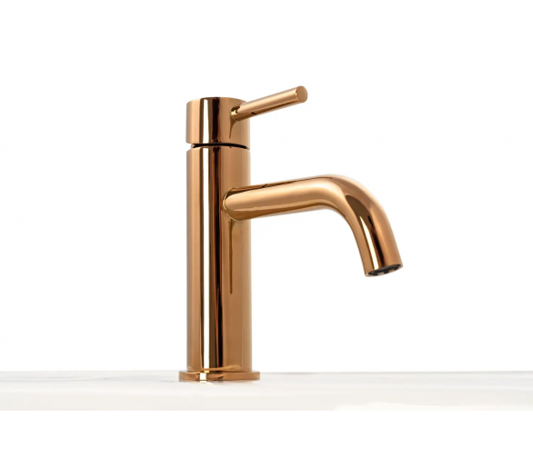Смеситель для раковины (умывальника) REA LUNGO ROSE GOLD LOW розовое золото низкий
