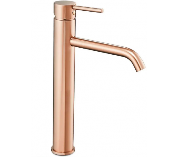 Кран для раковини REA LUNGO ROSE GOLD піднявся золотом високо