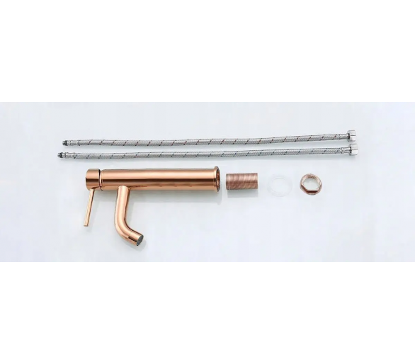 Кран для раковини REA LUNGO ROSE GOLD піднявся золотом високо