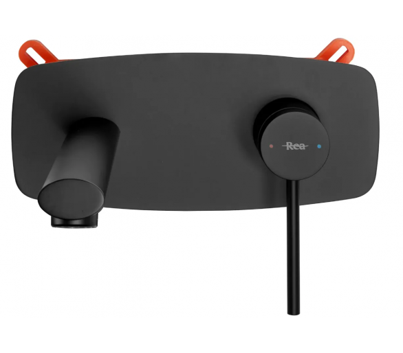 Кран для мийки (умивальник) REA кріплення OVAL BLACK + BOX чорного змиву