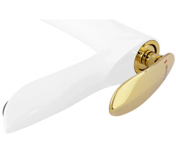 Смеситель для раковины (умывальника) REA ORBIT WHITE GOLD белый золото высокий