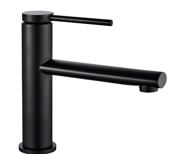 Смеситель для раковины (умывальника) REA OVAL BLACK черный низкий