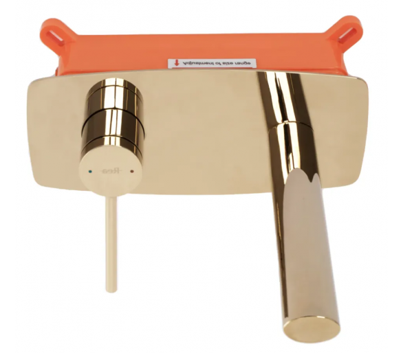 Смеситель для раковины (умывальника) REA OVAL GOLD + BOX скрытого монтажа