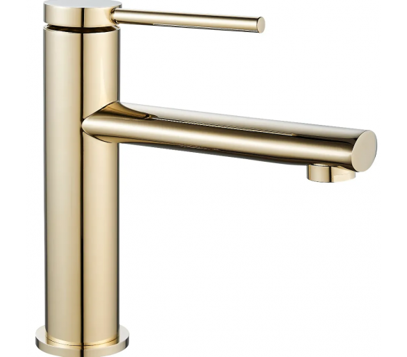 Змішувач для раковини (умивальник) REA OVAL GOLD Золотий низький