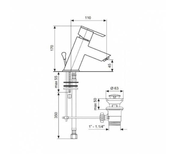 Змішувач умивальника Emmevi Elly CR41003