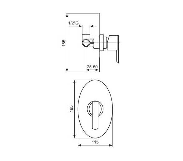 Змішувач для душа в приміщенні Emmevi Elly CR41009