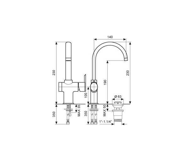 Змішувач умивальника високого Emmevi Elly CR41073BIG