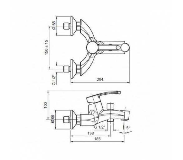 Змішувач для ванни Emmevi Planet CR81001