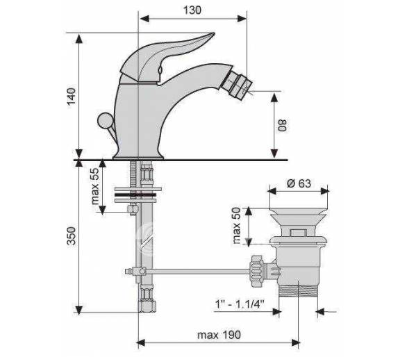 Змішувач біде duka CR44004 Emmevi