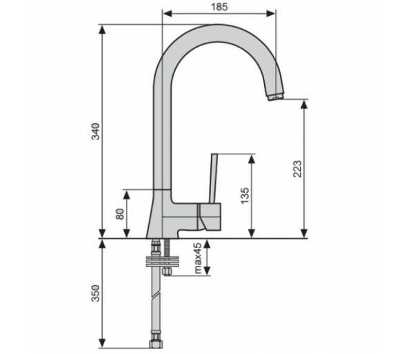 Кухонний змішувач Emmevi Piper U 45077