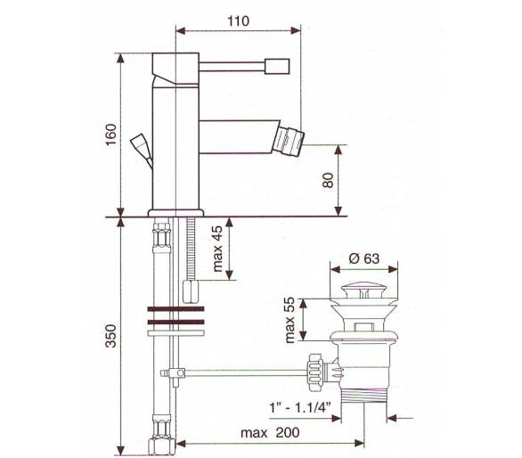 Змішувачі біде Emmevi Eden 71004