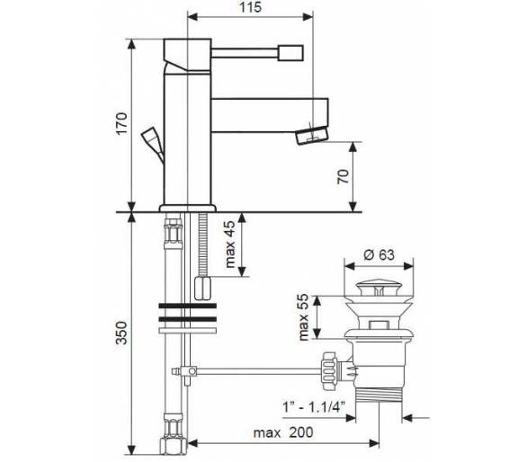 Змішувач умивальника Emmevi Eden 71003