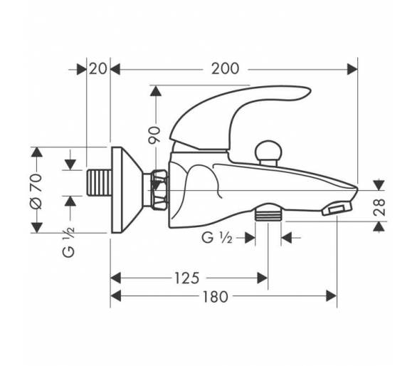 Смеситель для ванной Hansgrohe Focus E 31740000