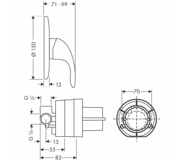 Змішувач для душової кабіни Hansgrohe Focus E 31766000