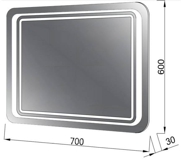 Дзеркало Duet Z-700х600 LED + defoger