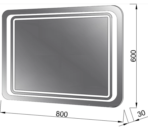 Зеркало Duet Z-800х600 LED