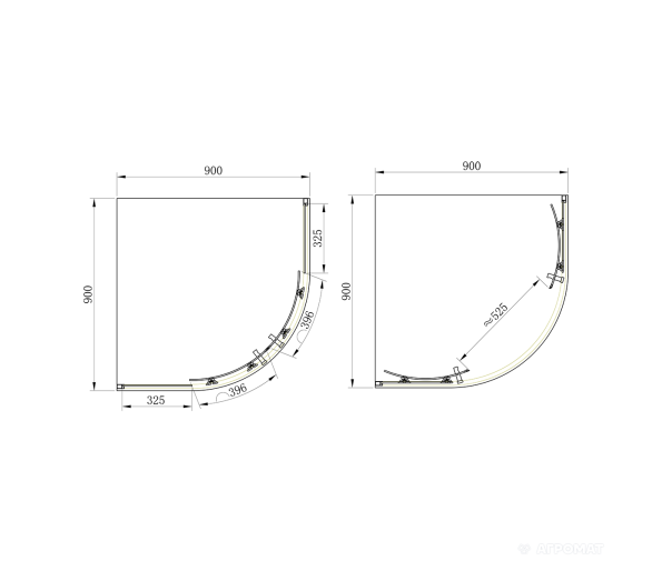 Душевая кабина полукруглая Primera FRAME 90x90