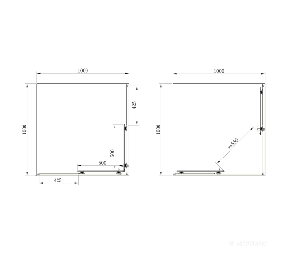 Душевая кабина Primera FRAME 100x100 раздвижная