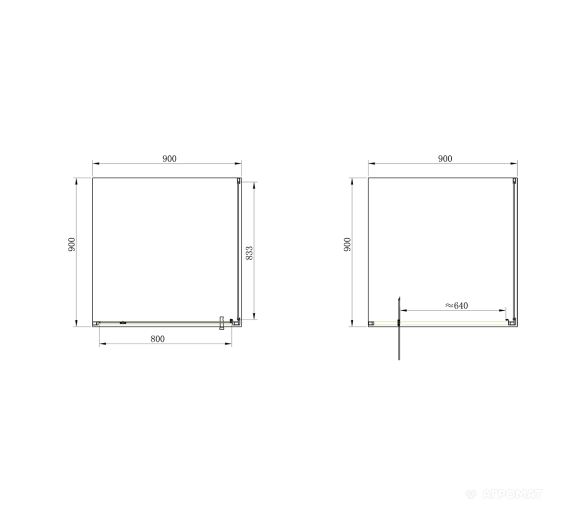 Душевая кабина распашная Primera FRAME 90x90