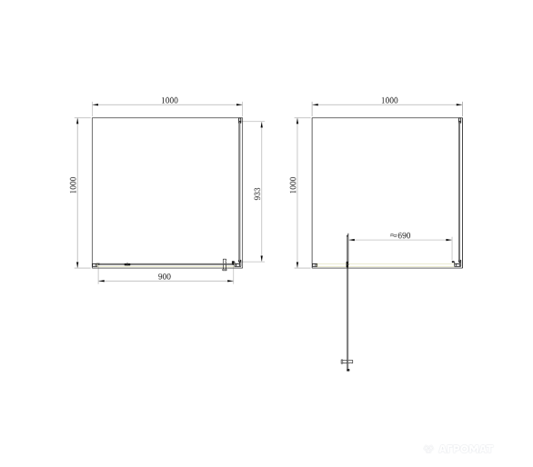 Душова кабіна розпашна Primera FRAME 100