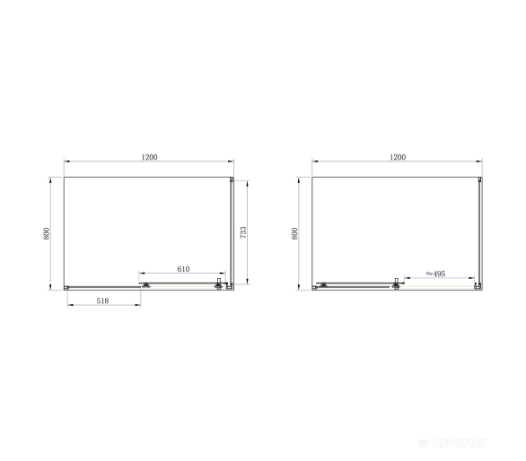Душевая кабина распашная Primera FRAME 120x80