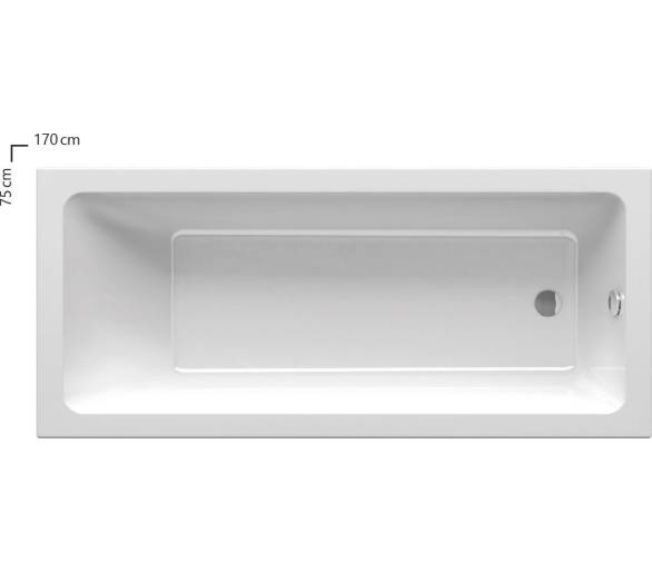 Акрилова прямокутна ванна Ravak 10° Slim 170x75