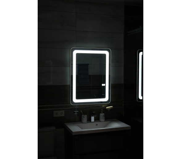 Зеркало с LED подсветкой в ванную комнату прямоугольное MR-4 Global Glass