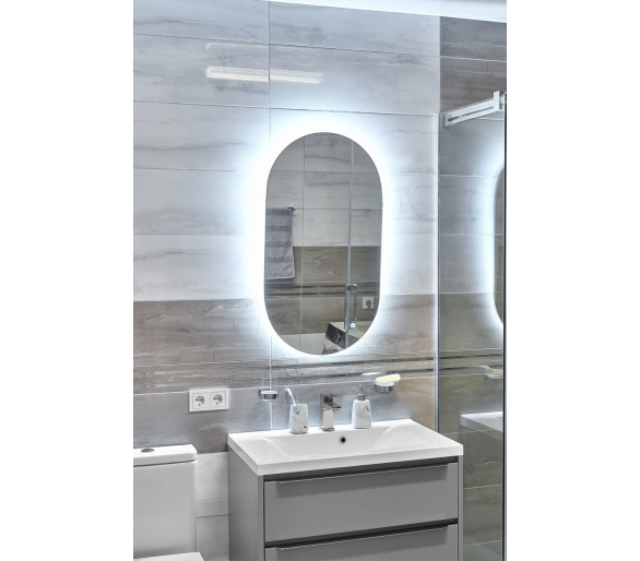 Зеркало с LED подсветкой в ванную комнату прямоугольное MR-7 Global Glass