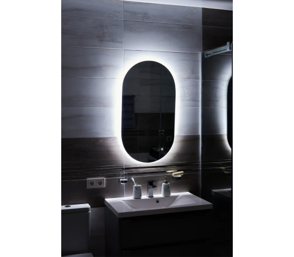 Дзеркало з LED підсвіткой в ванну кімнату прямокутне MR-7 Global Glass