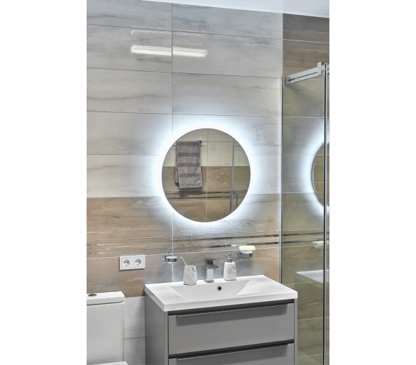 Дзеркало з LED підсвіткой в ванну кімнату прямокутне MR-8 Global Glass