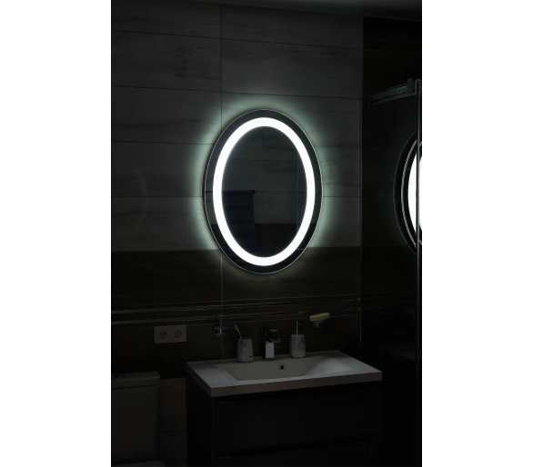 Зеркало с LED подсветкой в ванную комнату прямоугольное MR-12 Global Glass