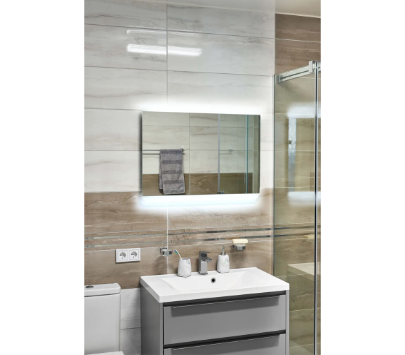 Дзеркало з LED підсвіткой в ванну кімнату прямокутне MR-13 Global Glass