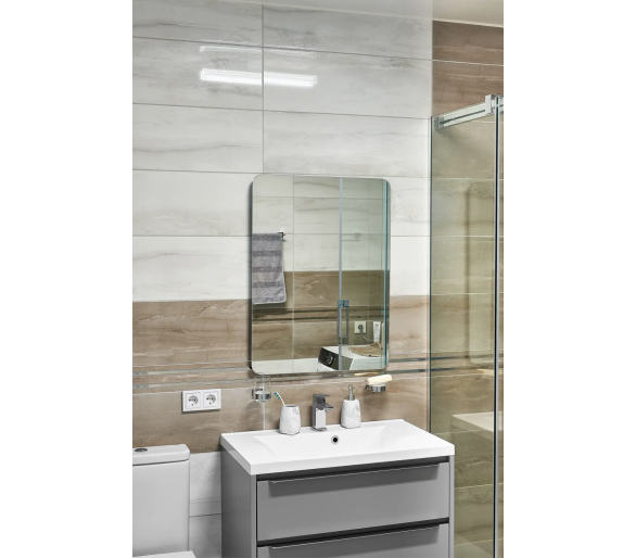 Зеркало с LED подсветкой в ванную комнату прямоугольное MR-14 Global Glass