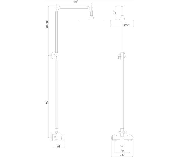Душова система TOPAZ BARTS TB 07702-H36
