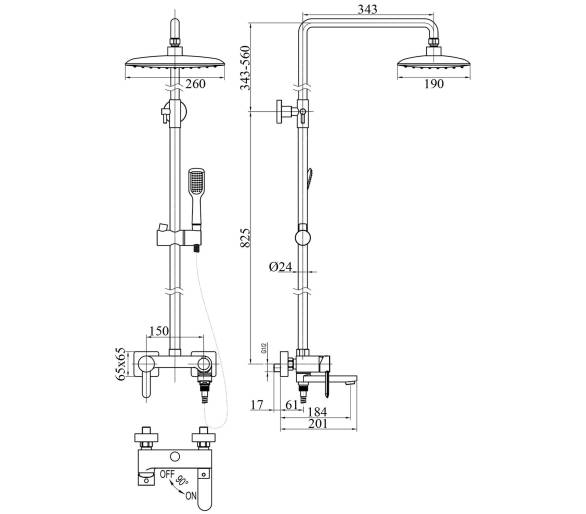 Душевая система TOPAZ BARTS-TB 07102-H36-S
