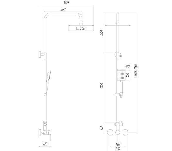 Душова система Globus Lux ALPEN SBT1-SQ-02-304