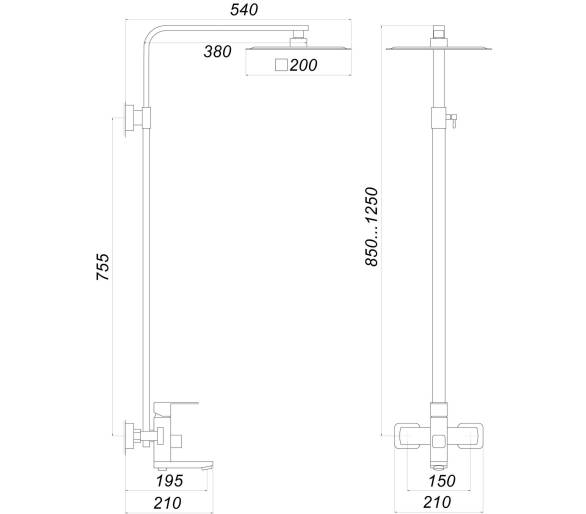 Душова система Globus Lux Kubus SKU-SH-200