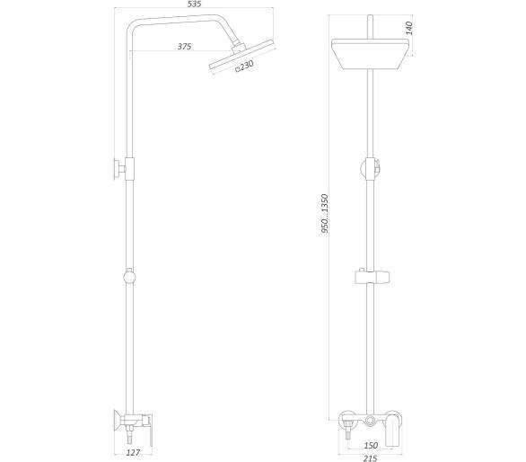 Душова система Globus Lux LAGUNA GLA-0005N-7-WHITE