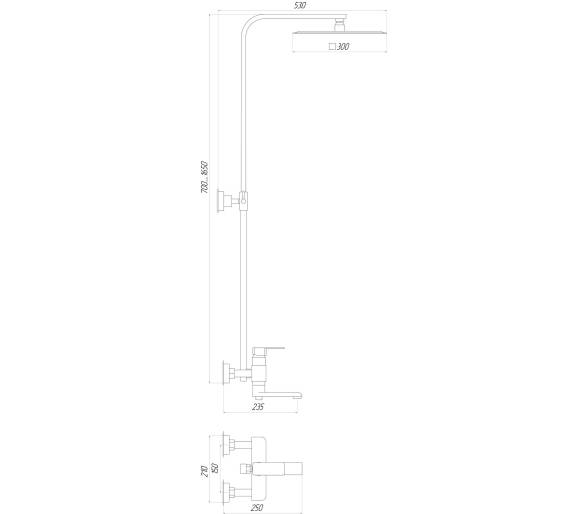 Душевая система Globus Lux MILANO VAN-GLM0007