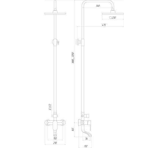 Душевая система Globus Lux ONTARIO DS-006A