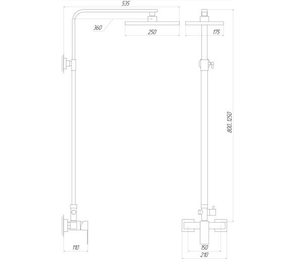 Душевая система Globus Lux SICILIA SBQ-SH-125-BB